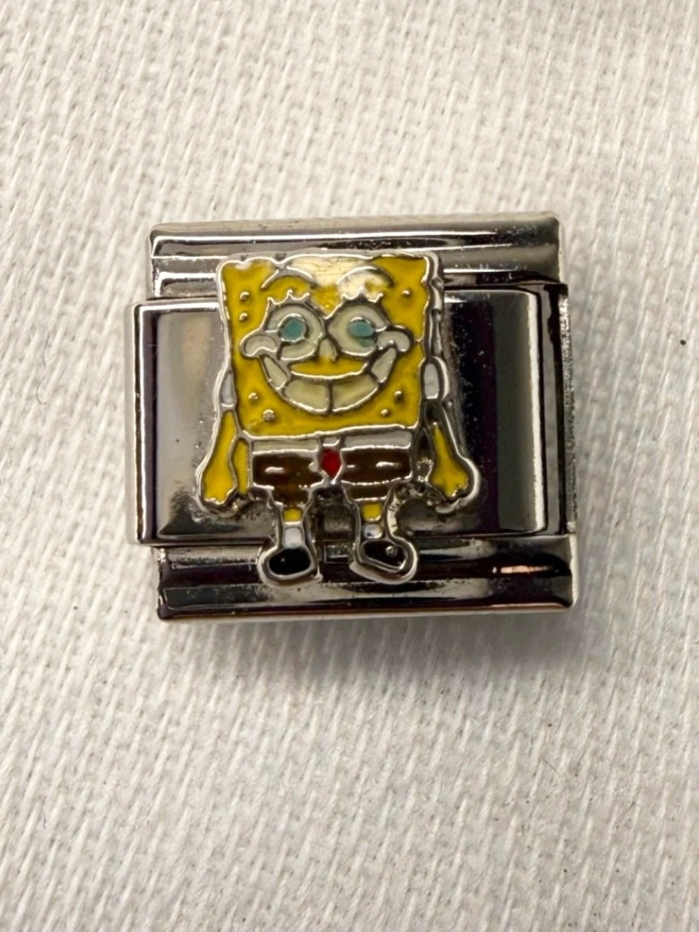 💛 Vintage y2k SpongeBob Italian charm link stainless steel